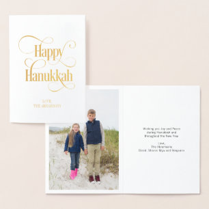 Guldfiskekort Lycklig Hanukkah Greeting Card Folierat Kort
