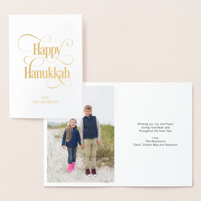 Guldfiskekort Lycklig Hanukkah Greeting Card Folierat Kort (Display)