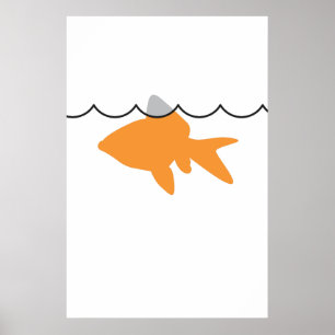 Guldfiskhajaffisch/tryck Poster