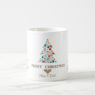 Guldfjäril, tall färgglada bollar jul kaffemugg
