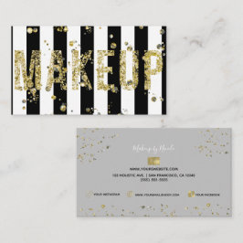 Guldflagor Glitter Glam Minimal Skönhet Smink Buss Visitkort