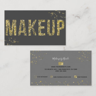 Guldflingor Glitter Glam Minimal Skönhet Smink Visitkort