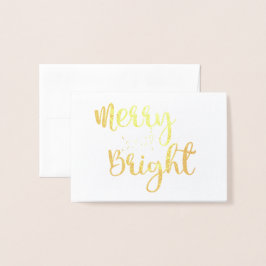 Guldfoil Merry och Bright Julskydd Notecard Folierat Kort