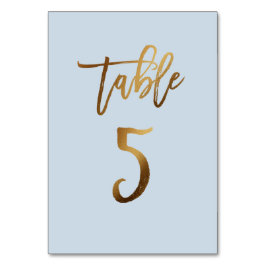 Guldfolie dammiga blå bordsnumret bröllop bordsnummer