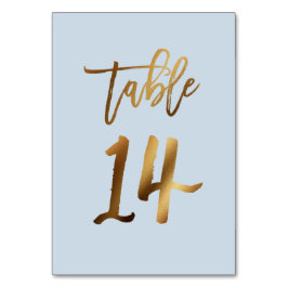 Guldfolie dammiga blå bordsnumret bröllop bordsnummer