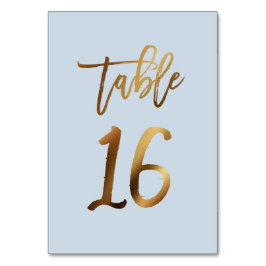 Guldfolie dammiga blå bordsnumret bröllop bordsnummer