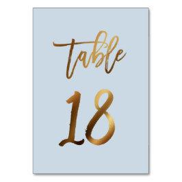 Guldfolie dammiga blå bordsnumret bröllop bordsnummer