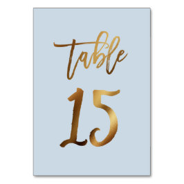 Guldfolie dammiga blå bordsnumret bröllop bordsnummer