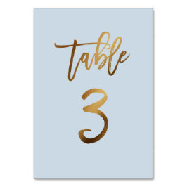 Guldfolie dammiga blå bordsnumret bröllop bordsnummer