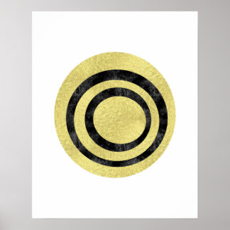 Guldfolie - geometrisk konst Circle Art Modern kon Poster