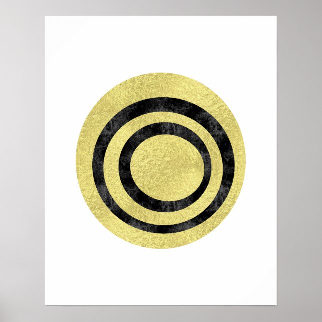 Guldfolie - geometrisk konst Circle Art Modern kon Poster (Framsidan)