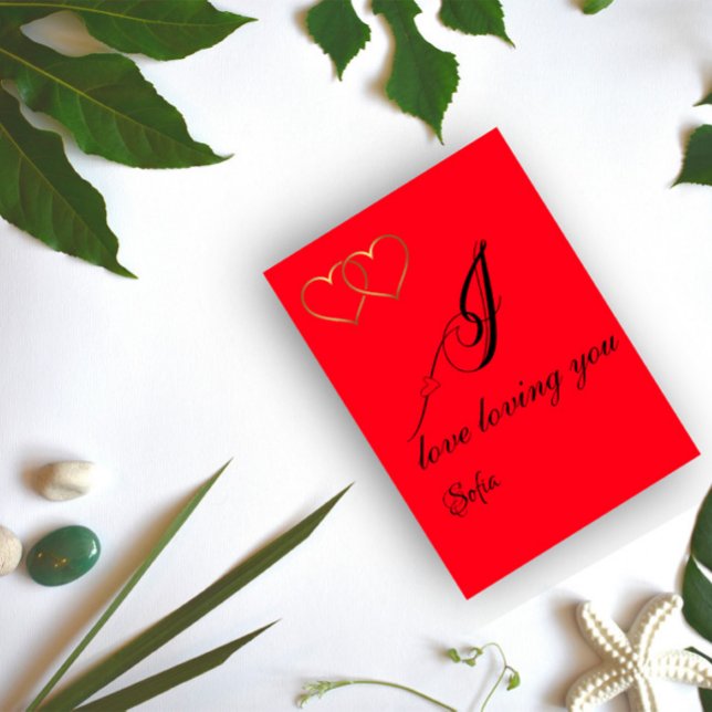 Guldfolie - hjärta namn önskemål - platta Helgdag Julkort (Skapare uppladdad)