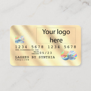 Guldfolie Kredit Card lägger till logotyp hologram Visitkort