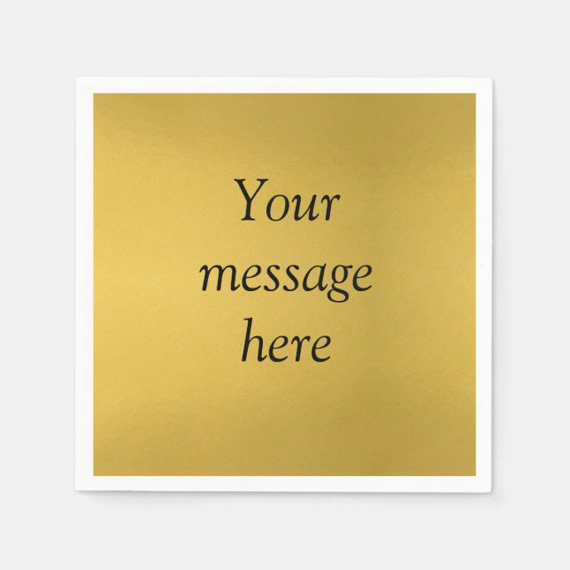 Guldfolie lägger till anpassningsbarnas meddelande pappersservett (Framsidan)