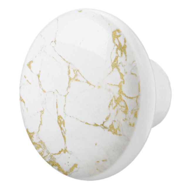 Guldfolie marble agate abstrakt modern guld cerami knopp (Höger)