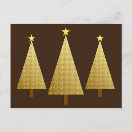 Guldfolie, modern Julgranar Helg Vykort