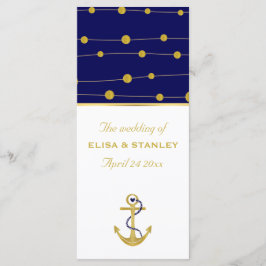 Guldfolie, nautiskt bröllopsprogram program