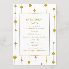 Guldfolie pärlor modern bröllop förlovningsfest inbjudningar