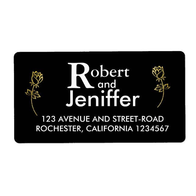 Guldfolie Ro, blommans vattenstämpel bröllop Fraktsedel (Framsidan)