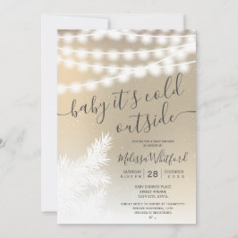 Guldfolie snö gräs-strängen ljus babydusch inbjudningar