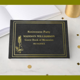 Guldfolja för svart läder Struktur Pension Party