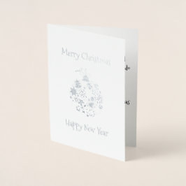 Guldfotsvarigt julklapp för prydnadshälsning folierat kort