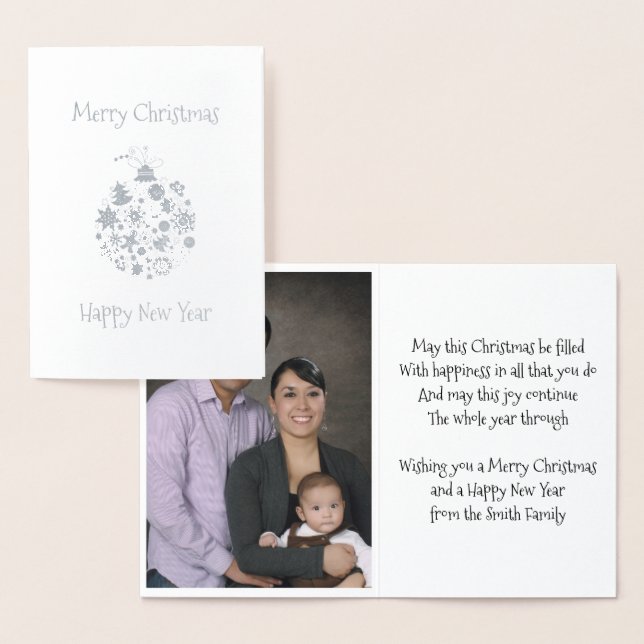 Guldfotsvarigt julklapp för prydnadshälsning folierat kort (Display)