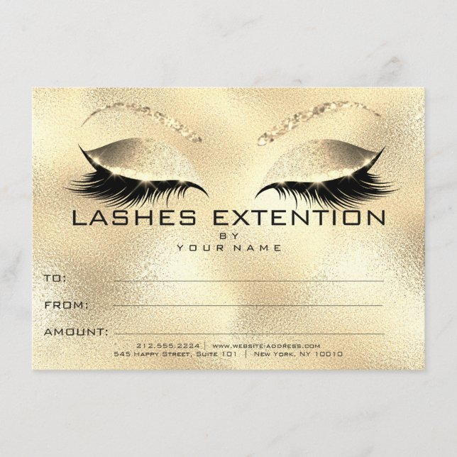 Guldfransförlängning Smink Certifikatgåva (Framsida)