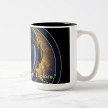 Guldgalax Rymdman Cirkelformad Vektor Kaffe Mugg