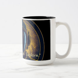 Guldgalax Rymdman Cirkelformad Vektor Kaffe Mugg