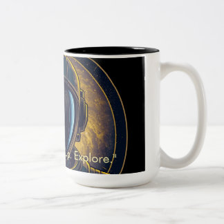 Guldgalax Rymdman Cirkelformad Vektor Kaffe Mugg