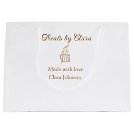 Guldgläns gods bakverk gjort med kärlek lägg till 