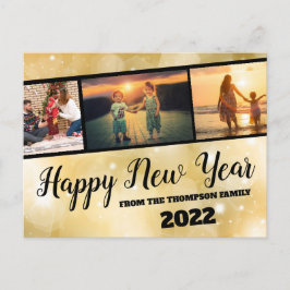 Guldgläns Gott Nytt År Fotokollage Postkort Vykort