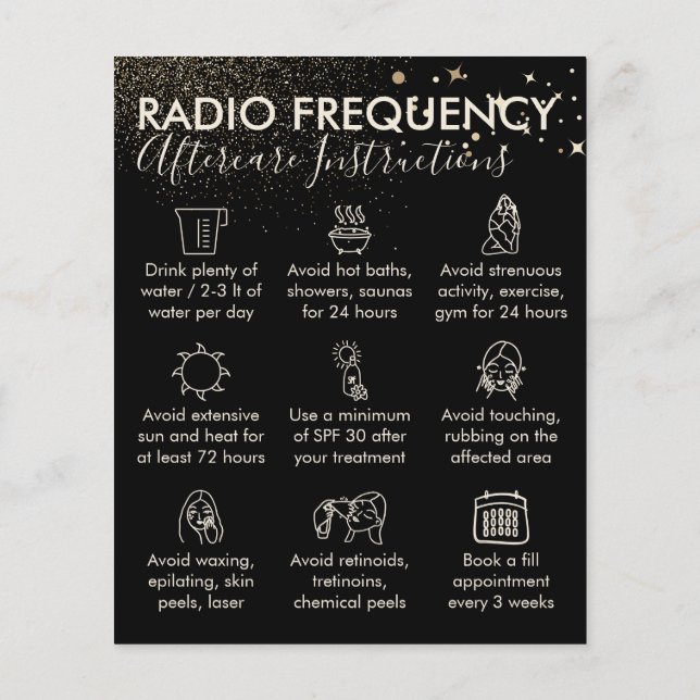 Guldglans Radiofrekvens Hud Eftervård Budget Flygblad (Baksidan)