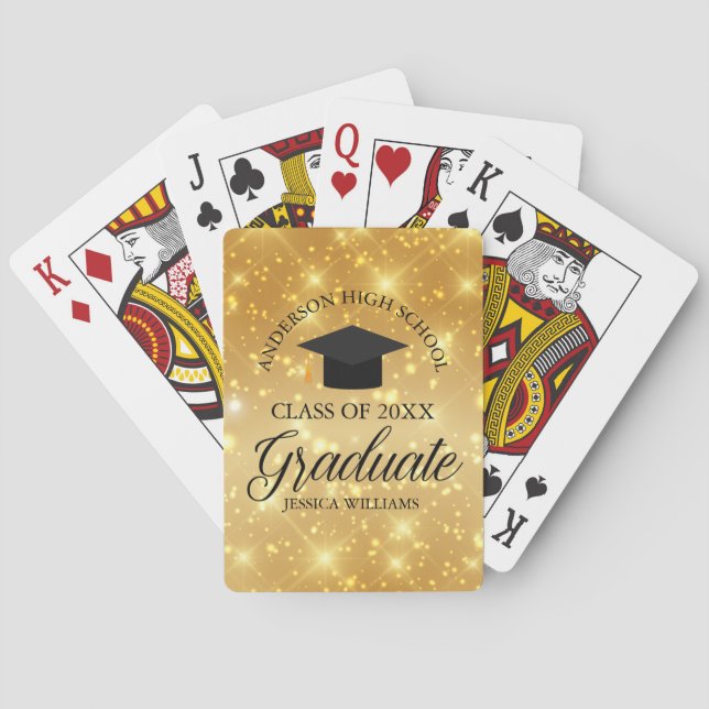 Guldglänsande examen present Anpassad examensgåva Casinokort (Baksidan)