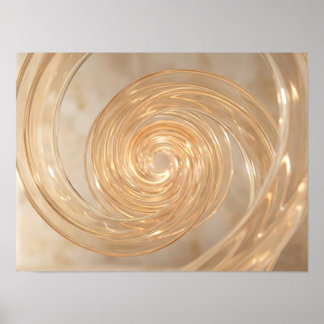 Guldglasad spiral abstrakt väggkonst (Framsidan)