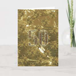 Guldglitter 50 50-årsjubileum Födelsedag Kort