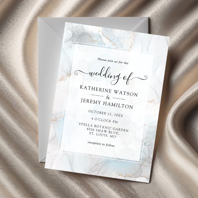 Guldglitter | Alkoholbläck bröllop Inbjudningar (Skapare uppladdad)