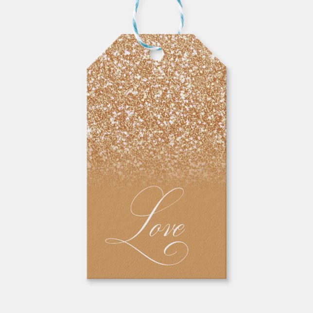 Guldglitter Anpassat Namn Kärlek Typografi CA915A Presentetikett (Framsidan)
