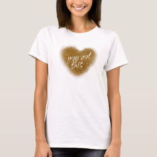 Guldglitter DU KLARAR DETTA Hjärtat Tanktoppsskjor Tee