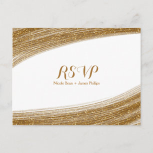 Guldglitter falskt glitter bröllop RSVP vykort