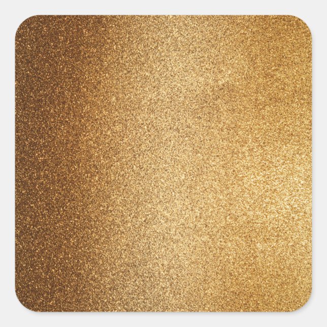 Guldglitter  fyrkantigt klistermärke (Framsida)