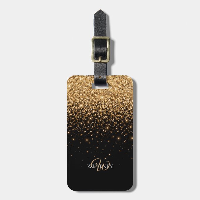 Guldglitter Glans Elegant Lyxstruktur        Bagagebricka (Vertikal Framsida)