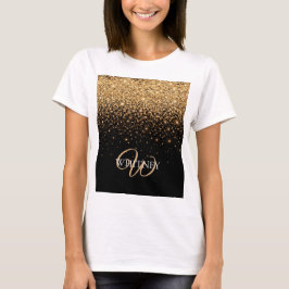 Guldglitter Glans Elegant Lyxstruktur T Shirt