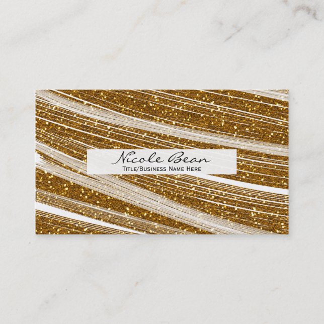 Guldglitter Glitter & Vit Chic Visitenkort Visitkort (Framsida)