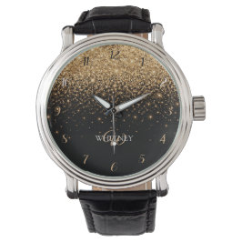 Guldglitter Gnistrande Elegant Lyxig Textur Armbandsur