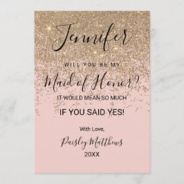 Guldglitter Gnistrar Rosa Brudtärna Inbjudningar