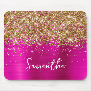 Guldglitter Hot Pink Glam Namn Musmatta