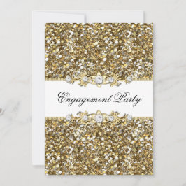 Guldglitter & Juvel Förlovningsfest Inbjudan