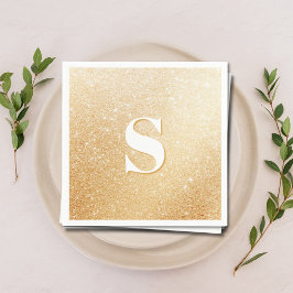 Guldglitter Lyx Personliga Monogram Servetter